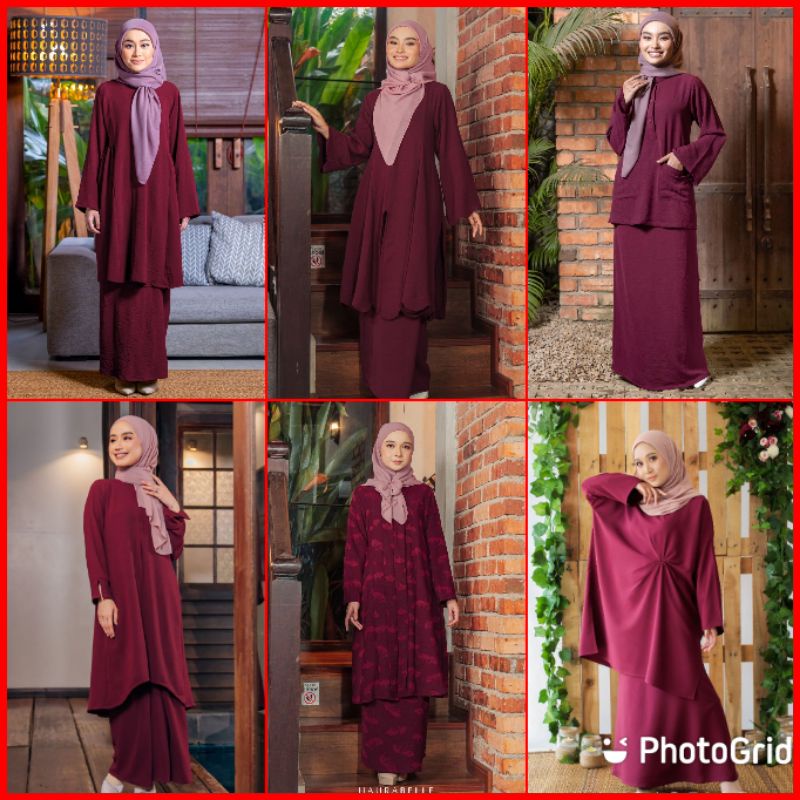 KOLEKSI BAJU KURUNG MAROON HAURABELLE ?BAJU BRIDESMAID MAROON