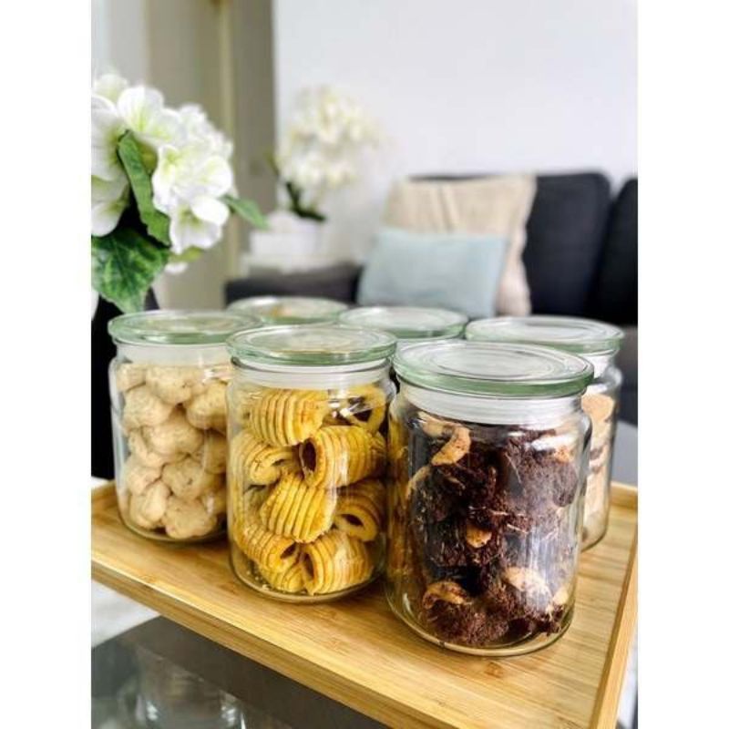 6pcs 600ml Eksklusif Balang Kaca Kedap Udara Airtight Glass Jar Bekas Kuih Raya Shopee Malaysia 1422