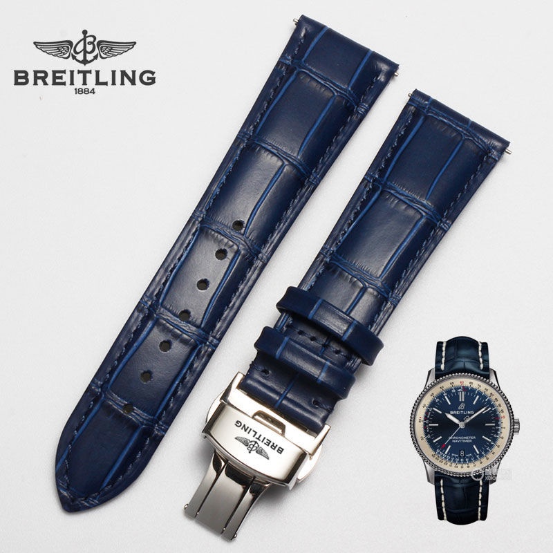 2/24✈Breitling watch strap aviation timing A17325211C1P1 pilot men and women leather butterfly buckle 20