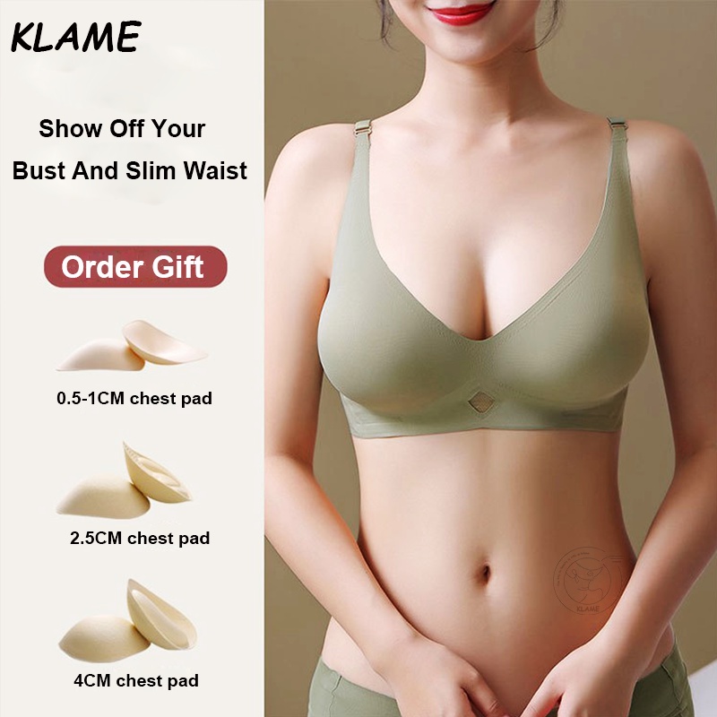 [Ready stock]KLAME AC Cup Bra Deep Vneck Jelly Outward Expansion