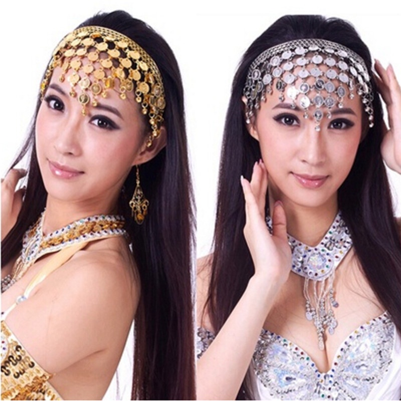 HBMY Women Belly Dance Accessories Costume Dancing Coin Sequins Hair Band Headbands