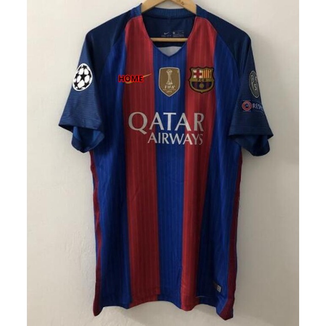 16/17 Barcelona Home Soccer Jersey #10 Messi Retro Men Football Shirt