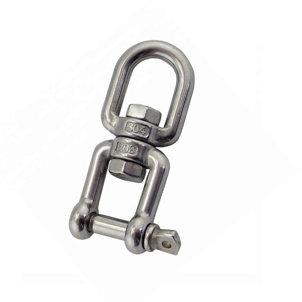 1PCS 304 Stainless Steel Jaw And Eye Anchor Swivel 4mm 5mm 6mm 8mm 10mm Polished Marine Anchor Chain Swivels Stainless Steel