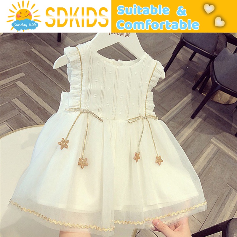 Korean Baby Girls Bowknot Dress Cute Sleeveless Princess Dress for kids Girl Birthday Dress