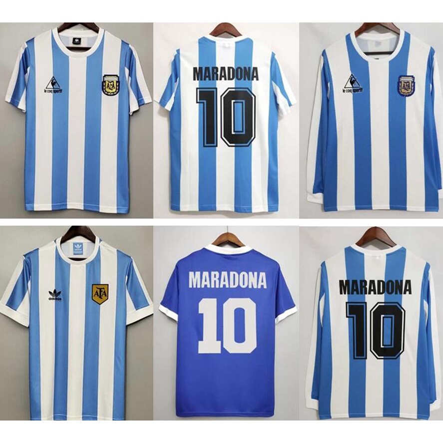 1986 Argentina retro classic vintage Soccer Jersey Football 1978 DIEGO MARADONA jersey Long Sleeves