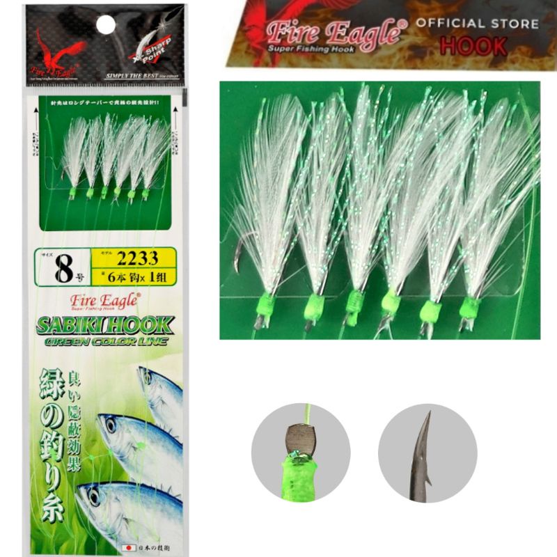 MATA KAIL SABIKI FIRE EAGLE 2233 SUPER STRONG X SHARP POINT APOLLO FISHING RIGS MADE FROM HIGH QUALITY MATERIAL