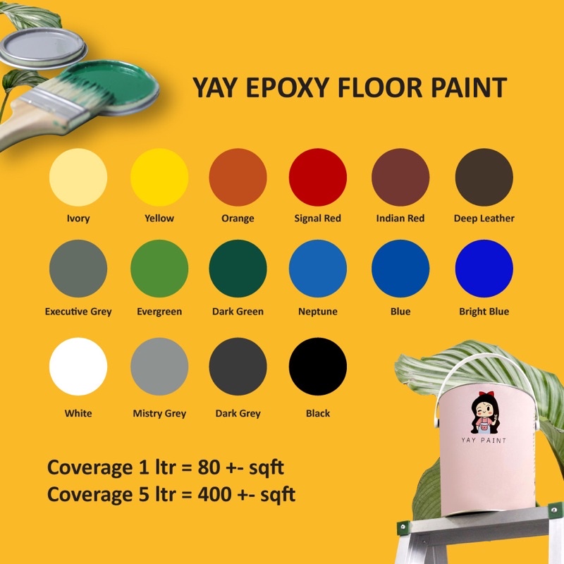 MATTE,GLOSS 1L//5L YAY EPOXY FLOOR PAINT HEAVY DUTY & WATERPROOF