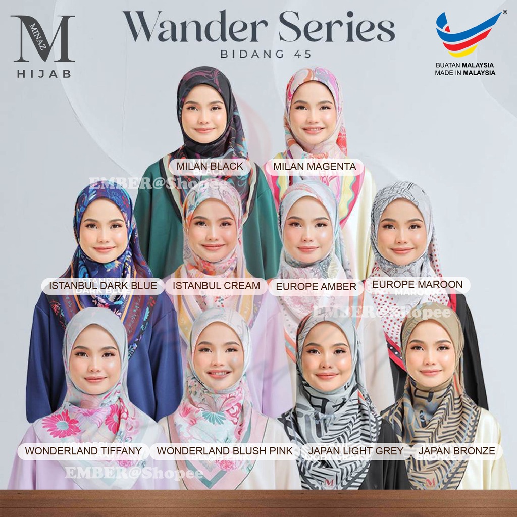 MINAZ Wander Hijab Tudung Classic Cotton Voile Woman Square Shawl Hijab ...