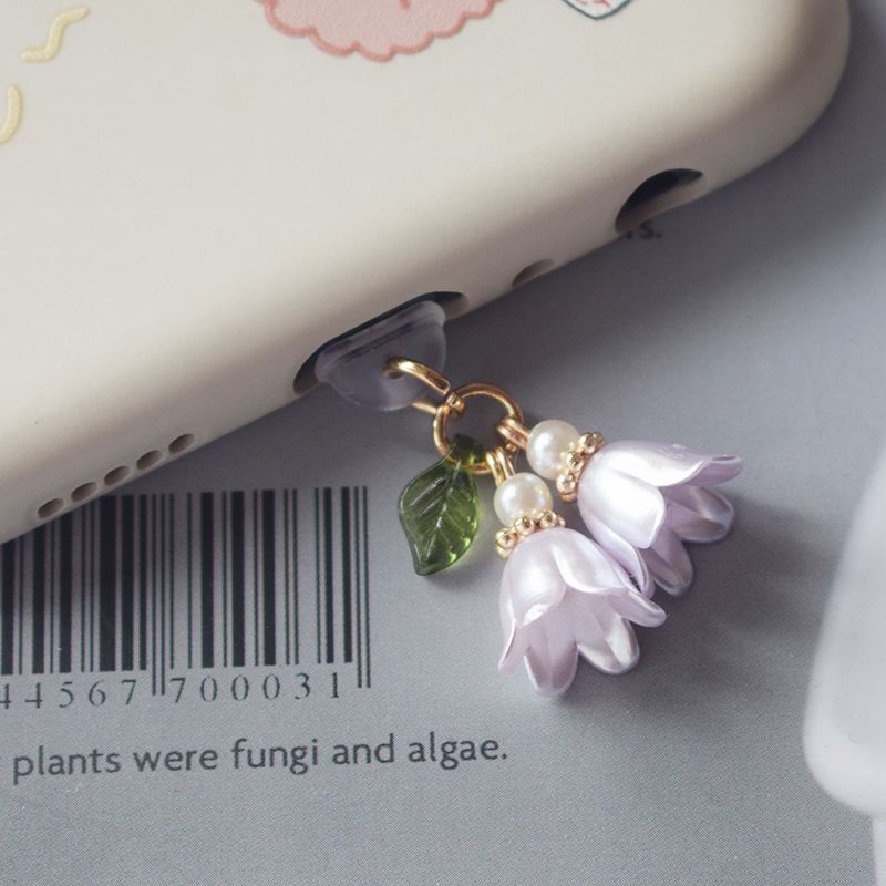 Lily Of The Valley Anti-Dust Plug Anti-Lost Charging Universal Apple typec Pendant USB Headphone Jack Cute Ex