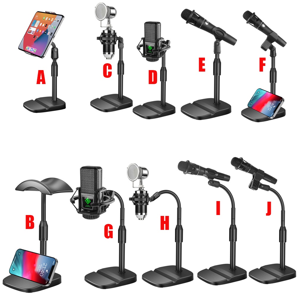 Microphone stand desktop microphone phone stand multifunctional stable desktop lift live condenser microphone support stand