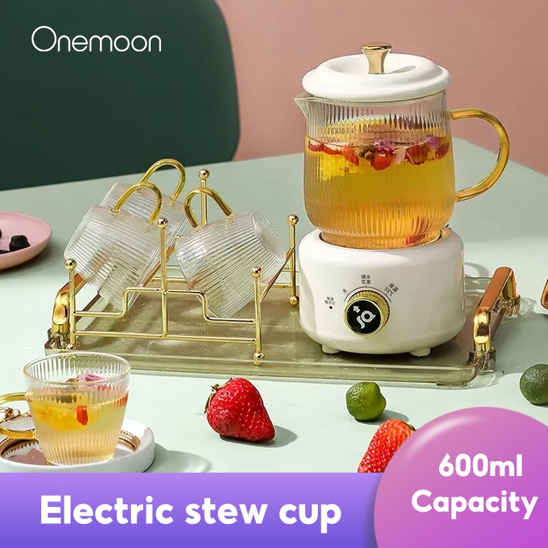 Onemoon OM0014 Electric stew cup 600ml pot multi-function portable kettle mini slow cooker Boil scented tea/Coffee