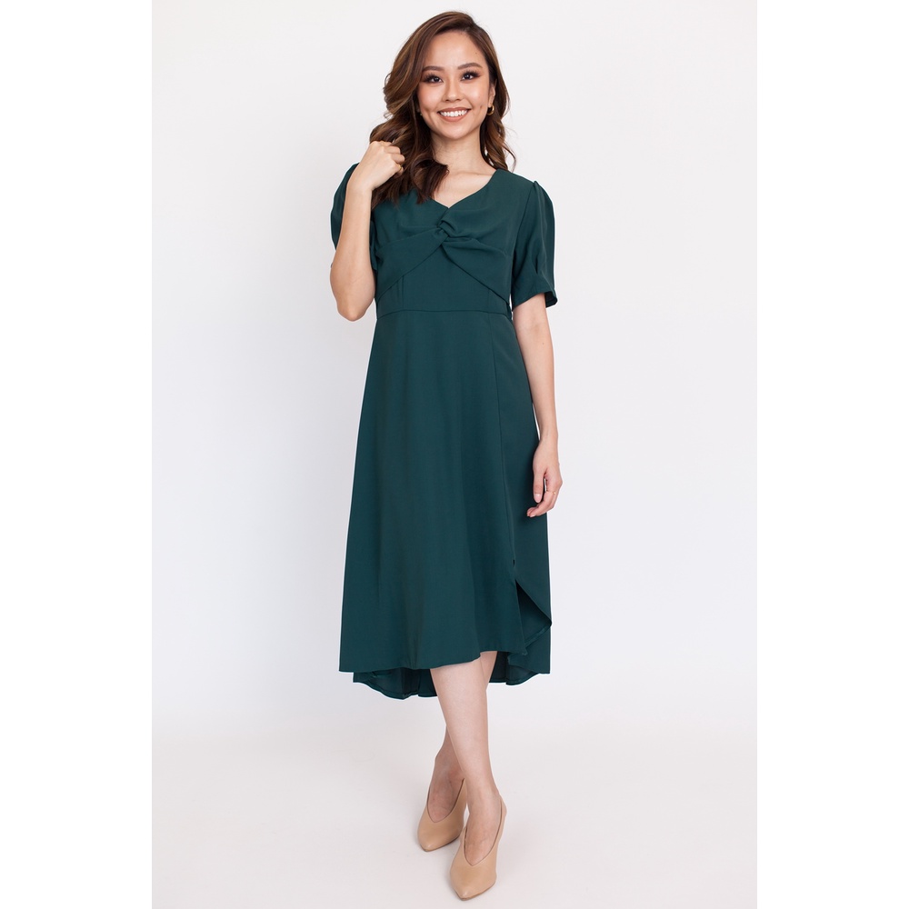 Twist Front Flare Dress