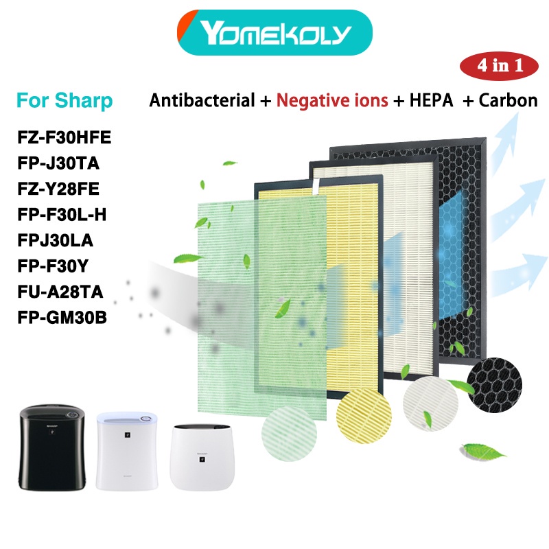 🔥[NEW]🔥for Sharp Air purifier filter FZ-F30HFE FU-A28TA FP-J30TA FP-F30TA FP-GM30 KC-F30TA-W FZ-Y28E FP-JM30 Air purifier Replacement HEPA Antibacterial Activated carbon filter