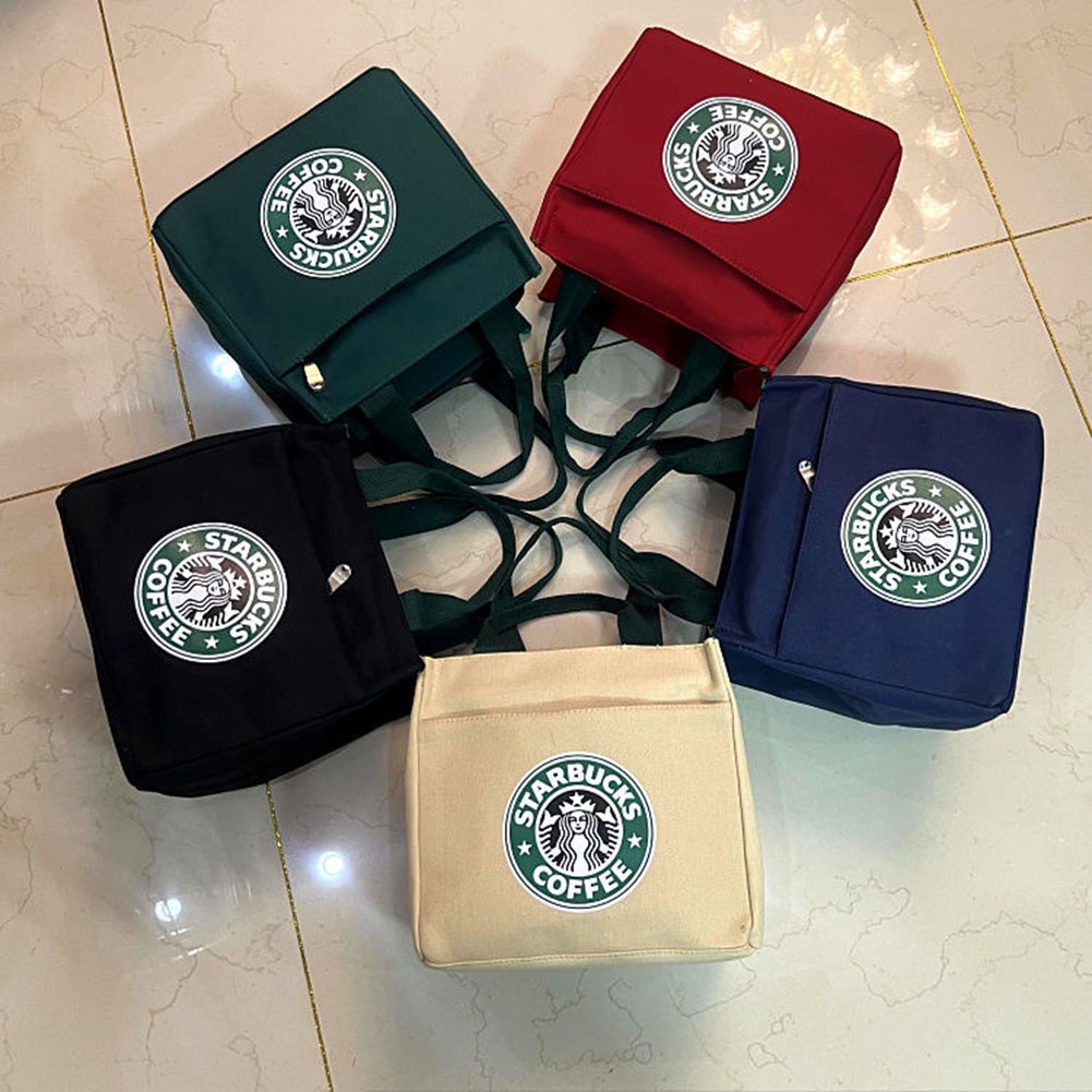 Starbucks Thickened Canvas Lunch Bag Office Worker Handbag Lunch Box Mummy Bag