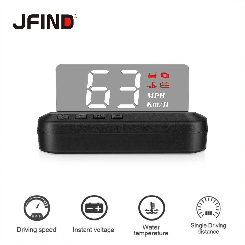 HUD C100 Car OBD 2 OBD2 Meter Smart Digital Head up display Scanner Alarm Speed Gauge display Hud Water temp RPM voltage