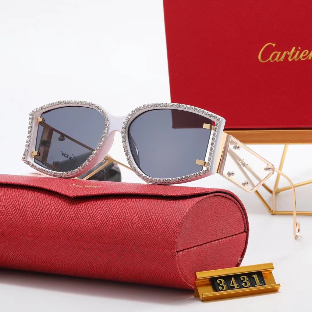 Cartier 2023 Made in Italy, metal frame, jewel edge, luxury fashion sunglasses, UV resistant for men and women