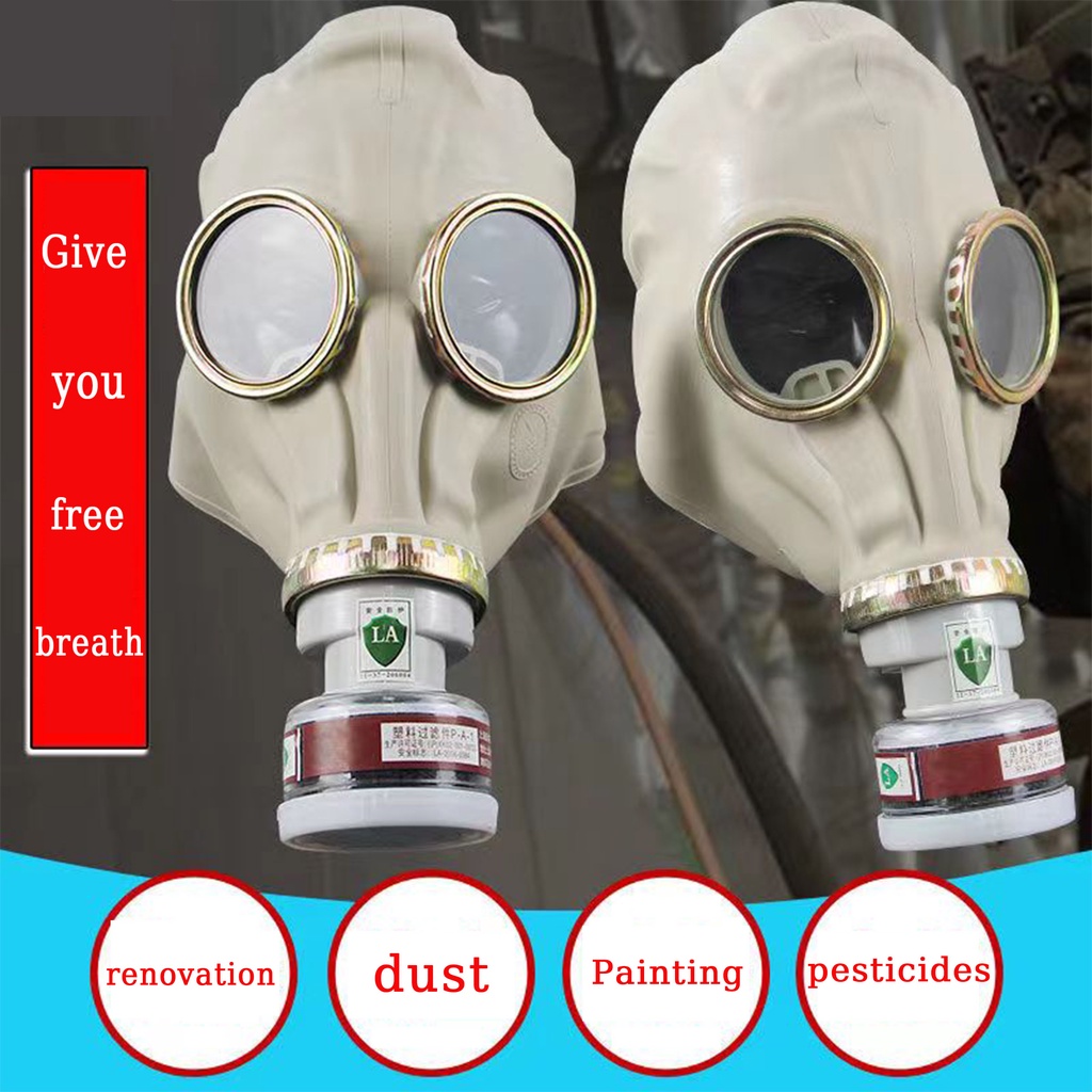 Dust Mask Gas Topeng Dustproof Penuh Cover Cat Grinding Kimia Kebakaran Makmal Formaldehyde Perlindungan Kulit