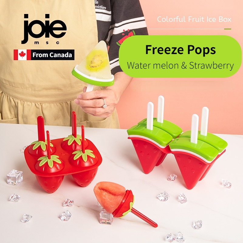 Joie Freeze Pops Fruit Ice Popsicle Mold for Kids - Make Ice Cream Bars at Home with this Easy-to-Use Popsicle Maker