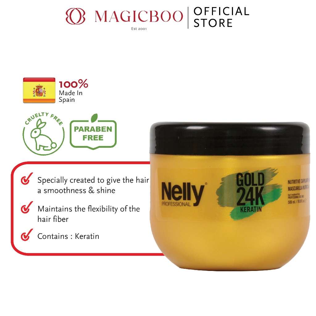 Magicboo Nelly Professional Gold 24K Nutritive Keratin Capillary Mask 500ml