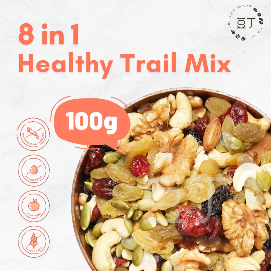 [ 100 GRAM ] 8 in 1 Mix - Healthy Trail Mix 8 in 1 / 八种不同的坚果和干果 / Ready To Eat ☺️