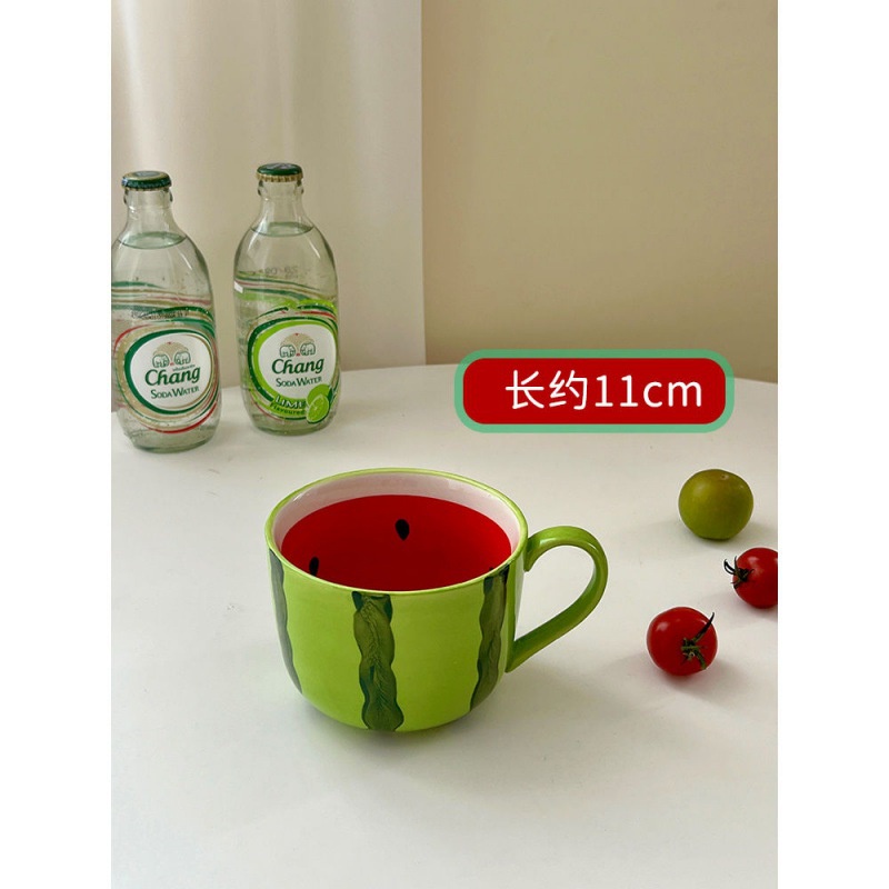 Get gifts/Get CouponsNice Cup Net Red Watermelon Female Cute Fruit Cup Summer Creative Mug Coffee Cup Large-Capacity Wa