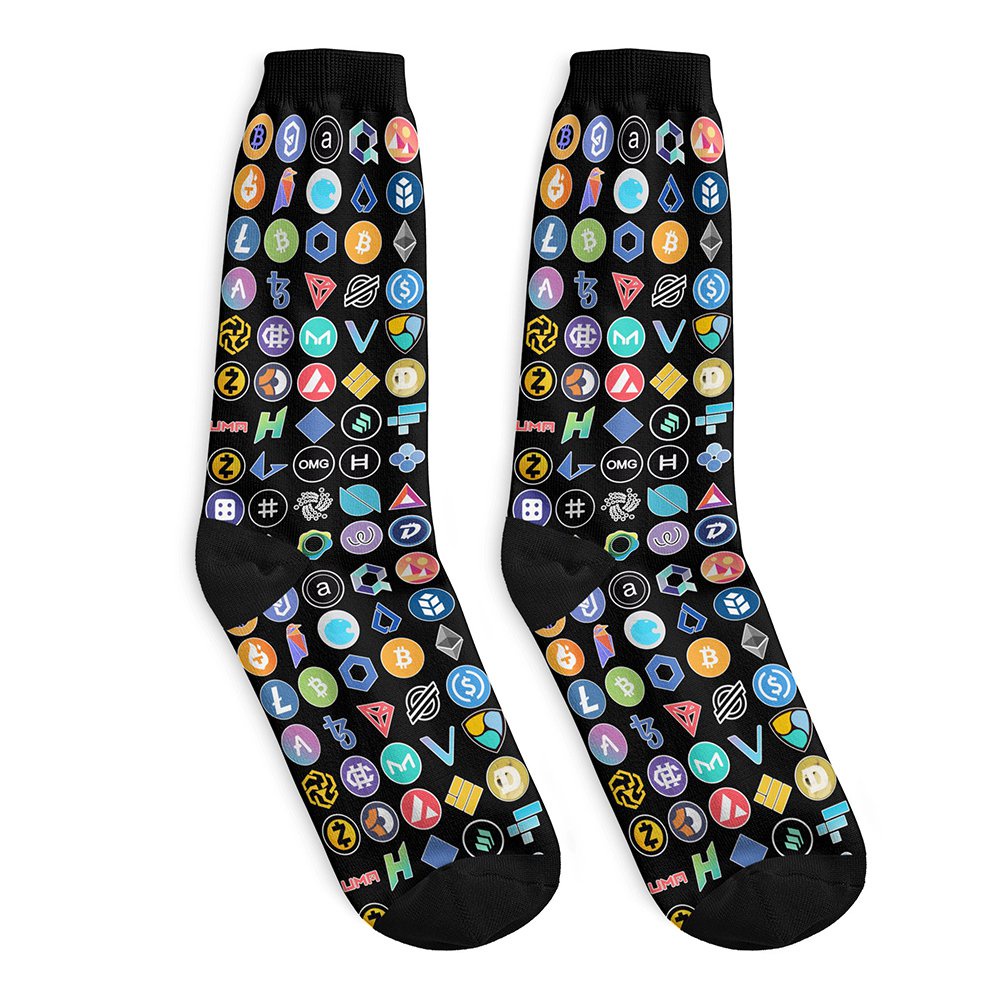 Men's Crypto Logos Bitcoin Socks 90% Polyester Cryptocurrency Gift Box Socks for Men Spring Summer Middle Tube Socks 3