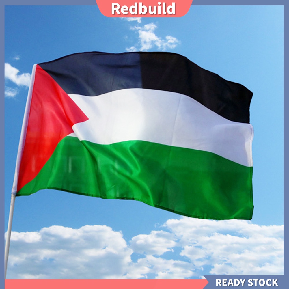 (redbuild) 90x150cm Palestinian National Flag Hanging Banner Outdoor Party Festival Decor