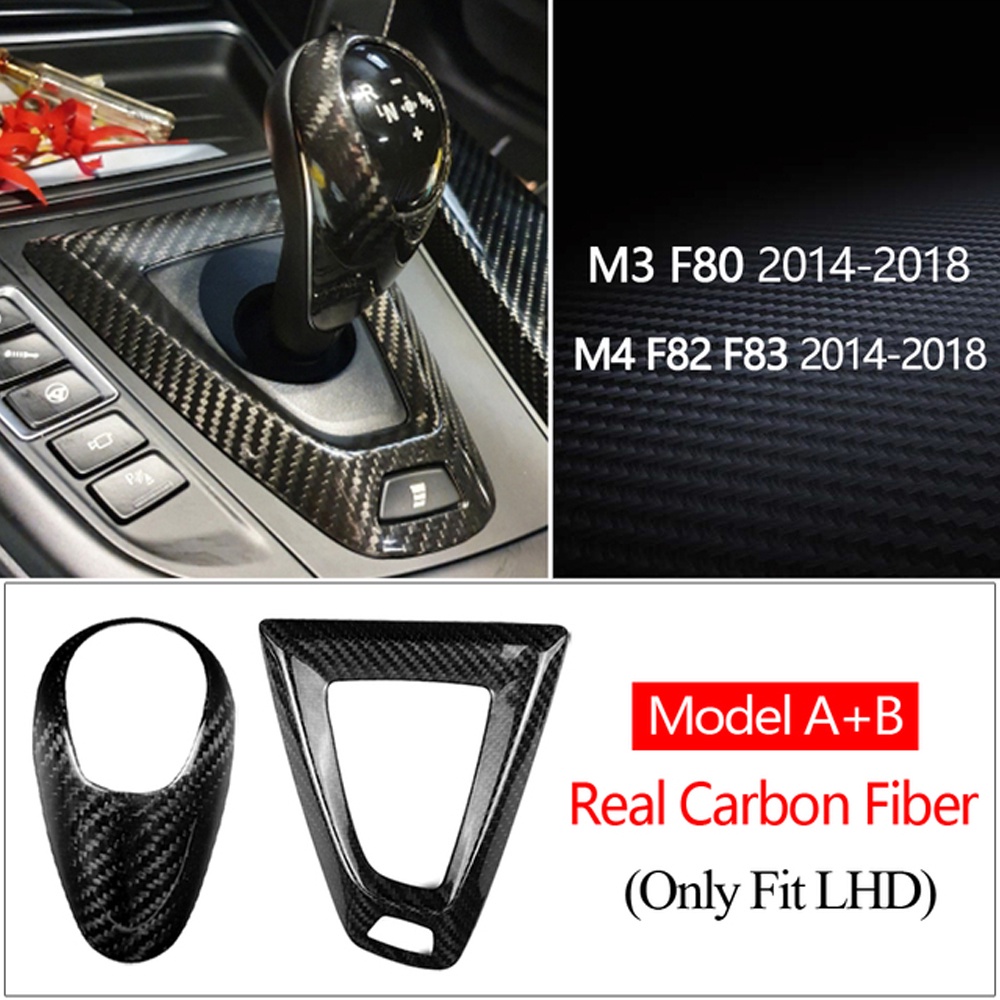 For BMW M2 F87 M3 F80 M4 F82 F83 M5 F10 X5M F85 X6M F86 Accessories True Carbon Fiber Gear Shift Knob Cover Shifter Stic