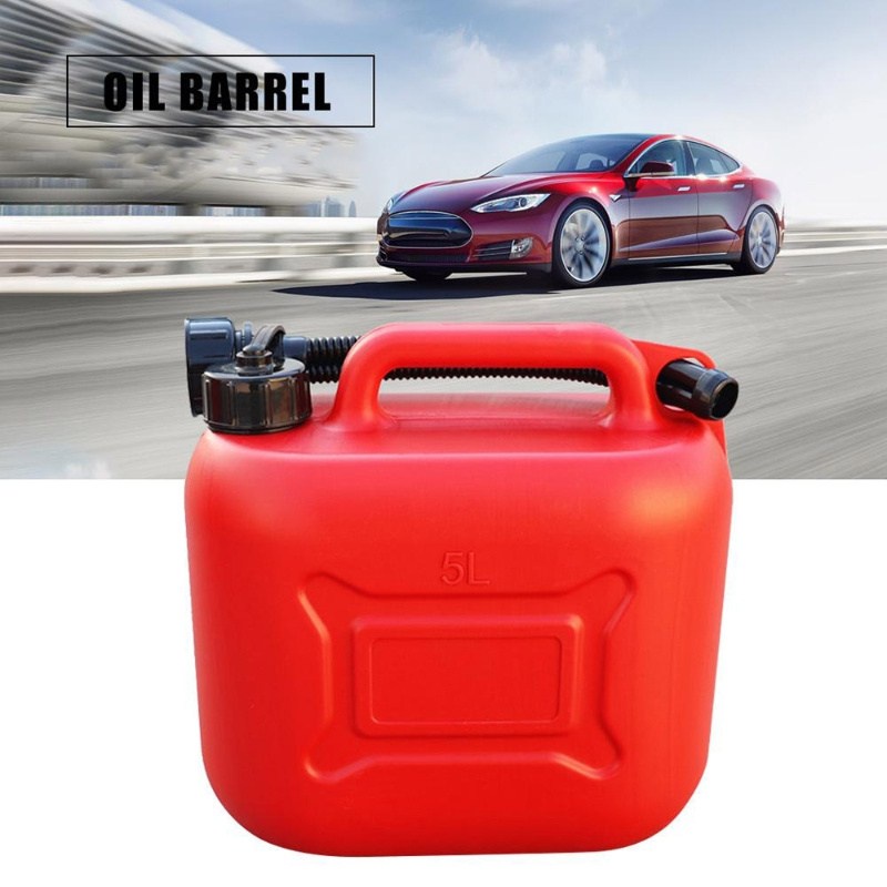 5L Plastic Fuel Tank Explosion Proof Petrol Drum Red Gasoline Container with Scale and Oil Pipe