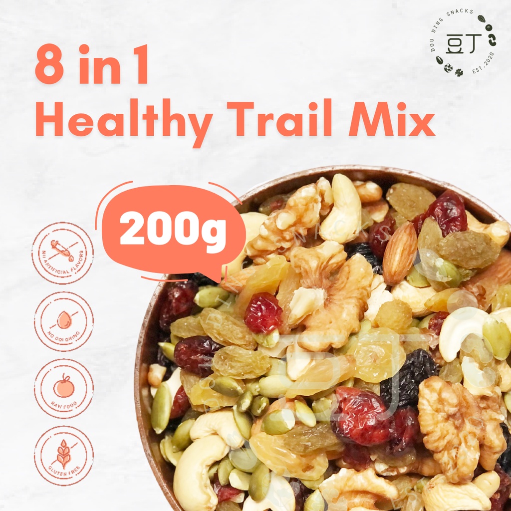 [ 200 GRAM ] 8 in 1 Mix - Healthy Trail Mix 8 in 1 / 八种不同的坚果和干果 / Ready To Eat ☺️