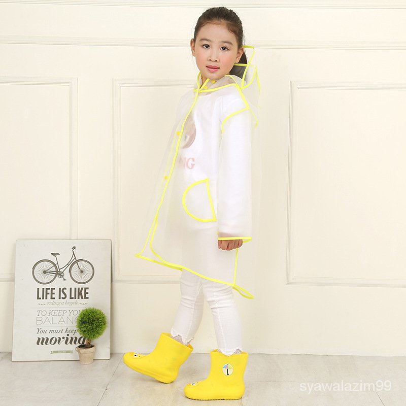 Special Offer ! Factory Supplier Children's StudentsEVATransparent Raincoat Thickened Creative Poncho PrintableLOGO BSKV