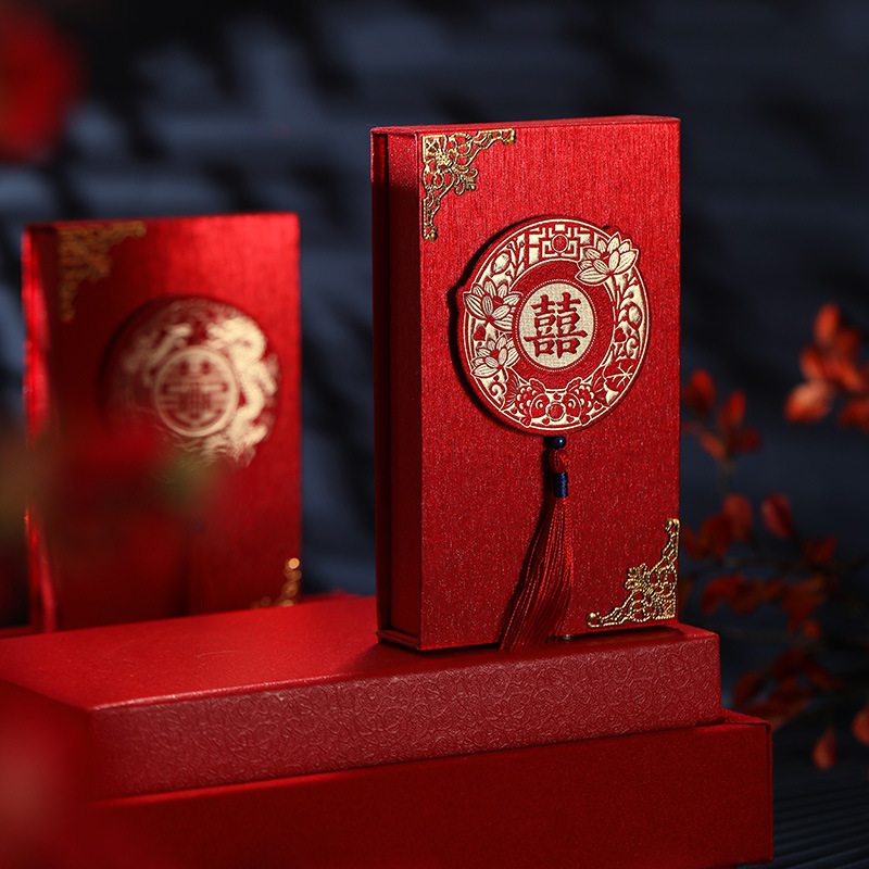 Get gifts/QMEngagement Gift Box Cash Small Gift Box Red Envelop Containing 10,000 Yuan Wedding Dedicated Product Bride