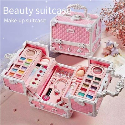 Set kosmetik kanak-kanak, kotak solek gadis tidak beracun, hadiah kotak mainan khas untuk persembahan pentas puteri dan kanak-kanak/Children's cosmetics set non-toxic girl makeup box princess children stage performance special toy box of the gift