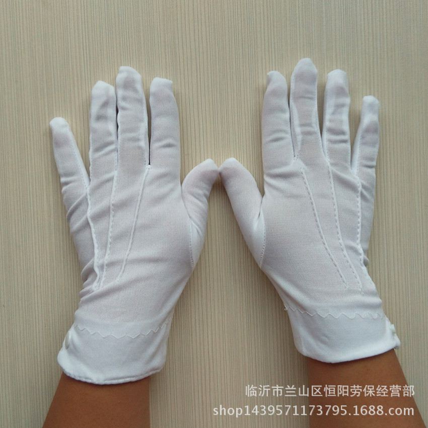 Get gifts/☑️White Cotton Gloves Foreign Trade Work Gloves White Gloves Crafts Etiquette Labor Protection Pure Cotton Jer