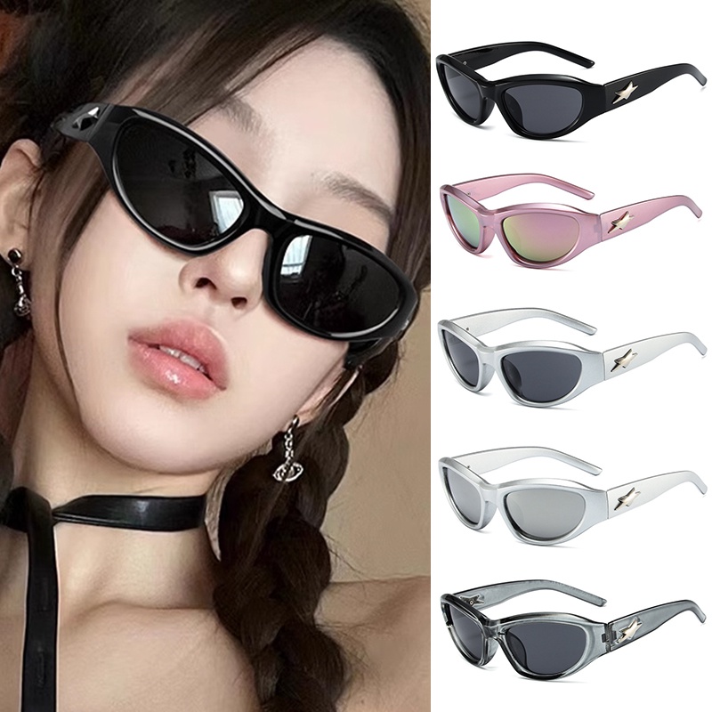 【COD】Cat Eye Y2K Five-Pointed Starry Sky Sunglasses Female Korean Fashion Cyberpunk Millennium Spice Girls Tech Sense Sunglasses Men