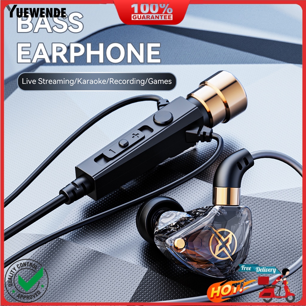 YQ.B High Sensitivity Recording Earbud Phone Accessories 35mm Stereo Surround In-ear Sports Earbud Comfortable Wear