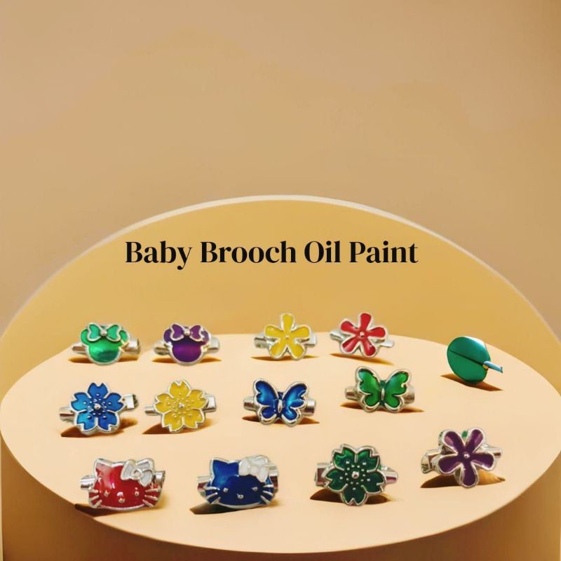 50 PCs baby brooch oil paint / brooch pastel / brooch minyak / kerongsang borong / kerongsang murah