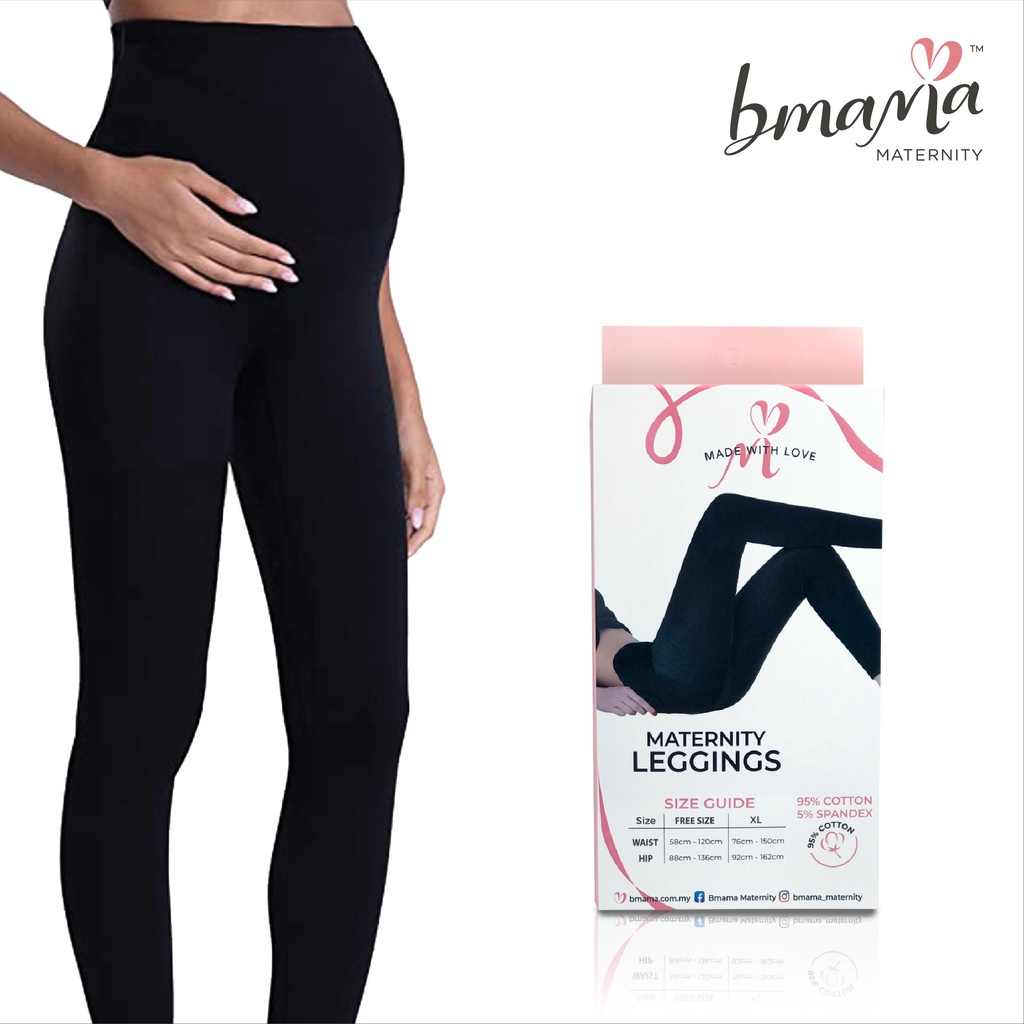 (1) Bmama Slim Fit Maternity Legging (Black), Gentle Support Pregnancy Body Muscles, Light Compression For Body