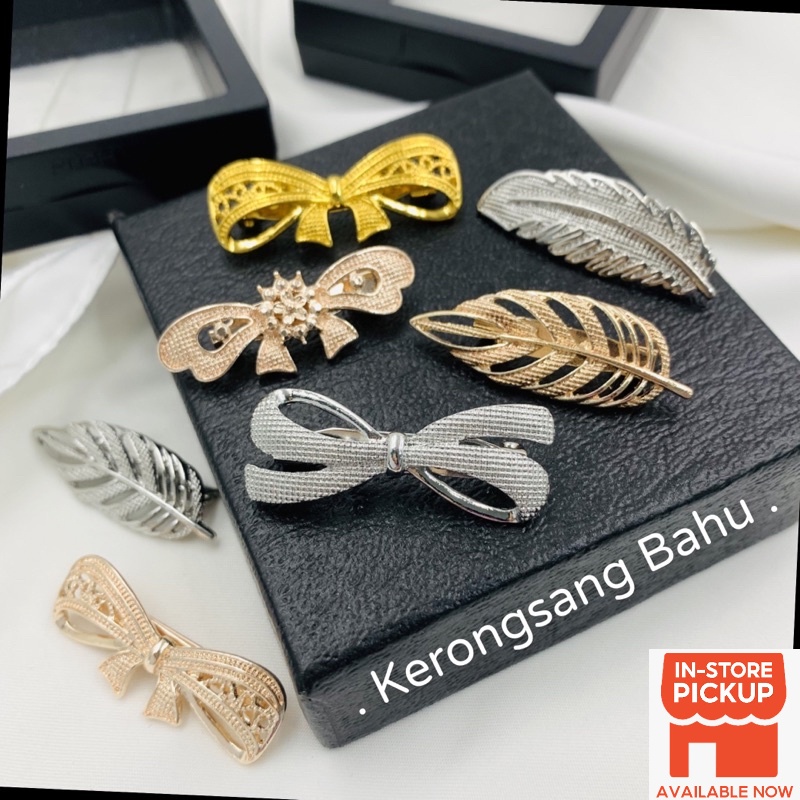 Elegant Brooch 1pc Kerongsang Bahu Tanpa Batu Pin Tudung Brooch shoulder Hijab B280