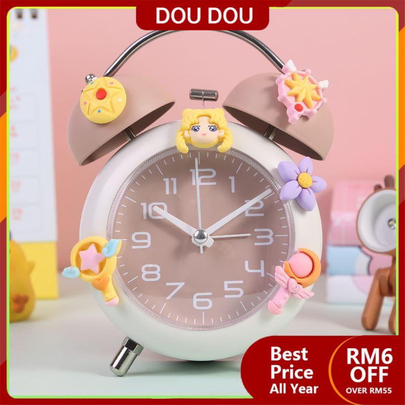 DOU~ ❃alarm clock jam loceng alarm kuat Artifak untuk jam penggera pelajar gadis baru bilik tidur yang tenang dan comel♚