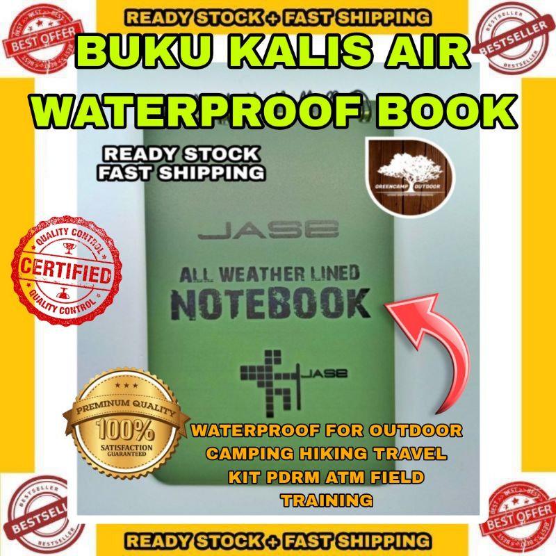 NOTEBOOK KALIS AIR FOR OUTDOOR CAMPING HIKING ALL WEATHER Tentera ATM PDRM Army Office Camping Hiking