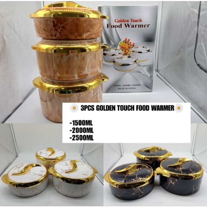 ‼️exclusive‼️set hot pot / food warmer with golden touch 3 biji