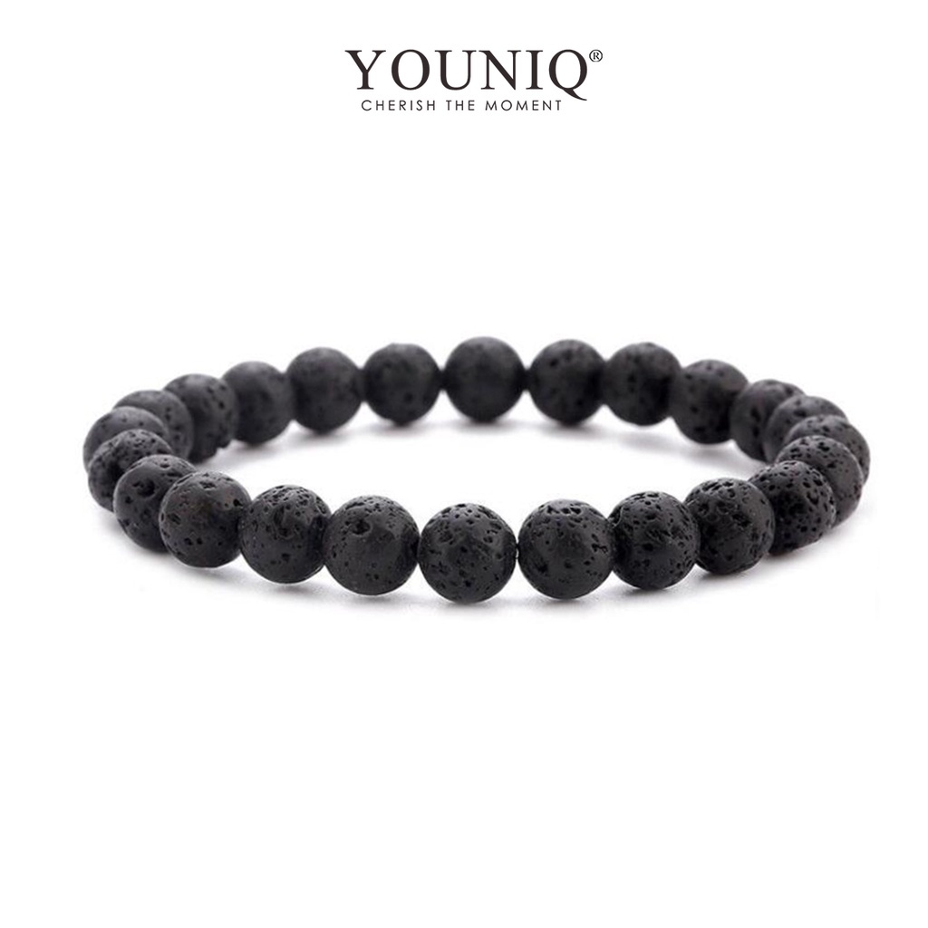 YOUNIQ Natural Lava Stone Diffuser Healing Beaded Bracelet - Black