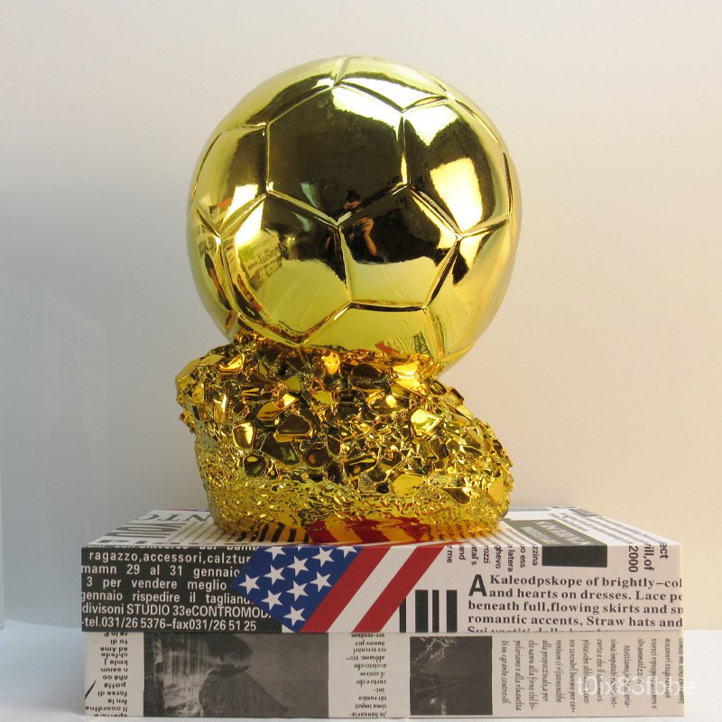 Get gifts/QM Consecrated Golden Globe Trophy Spot Football Decoration Resin Crafts Competition Spot Home2022World Cup S