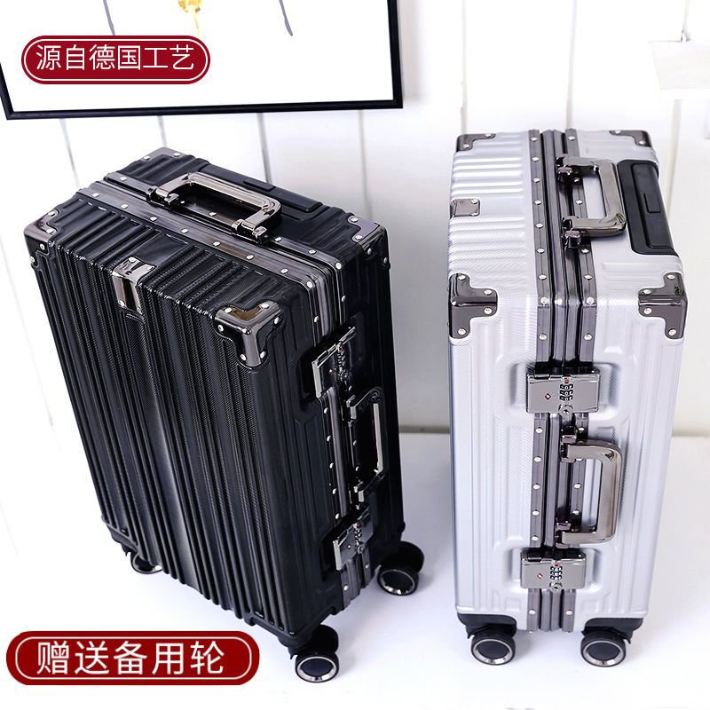 Get gifts/QMLuggage Women's Large Capacity Suitcase Male Student Accommodation Password Suitcase Universal Wheel Alumin