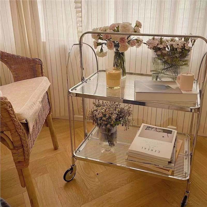 Get gifts/QMMiddle-Ancient Replica Folding Trolley Movable Designer Dining Car Middle-Ancient Dining Car Household Midd