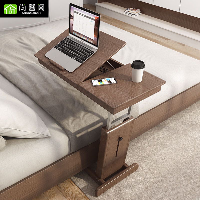 light luxury♣✁◕Shangxinge bedside table solid wood laptop table small apartment bedroom folding lift lazy bed desk