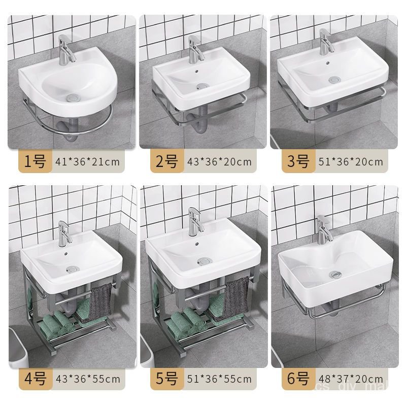 Wall-mounted washbasin ceramic simple basin cabinet combination small apartment rental essential