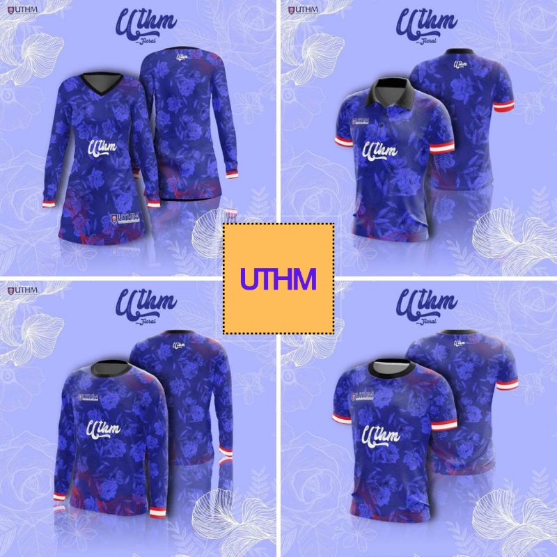 JERSI UTHM FLORAL EDITION sesuai untuk student uthm alumni uthm dan staff uthm muslimah uthm collar uthm shirt uthm