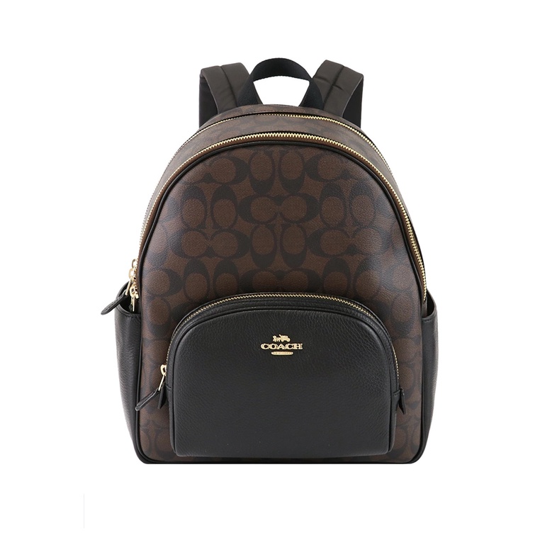 Coach Court Backpack In Signature Canvas - Dark Brown